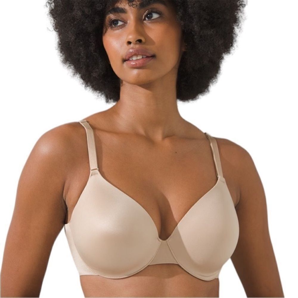 Soma vanishing back full coverage beige sand bra, size 36DD